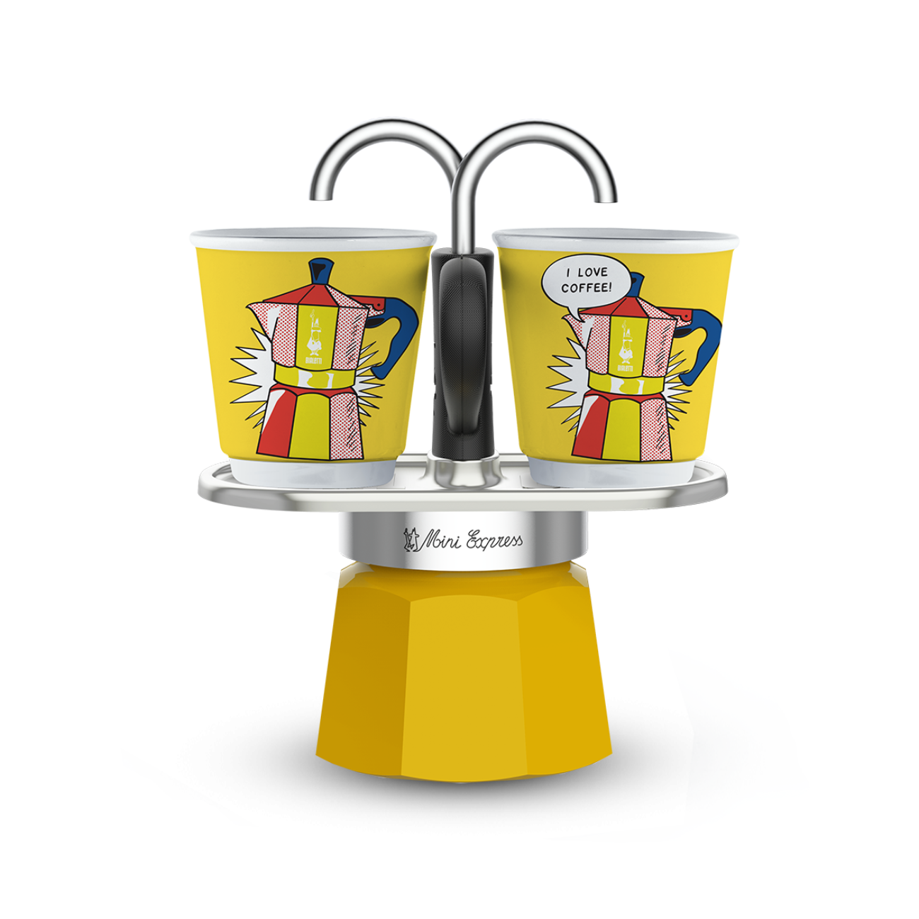Bialetti Set Mini Express R Lichtenstein + 2 Шолјички