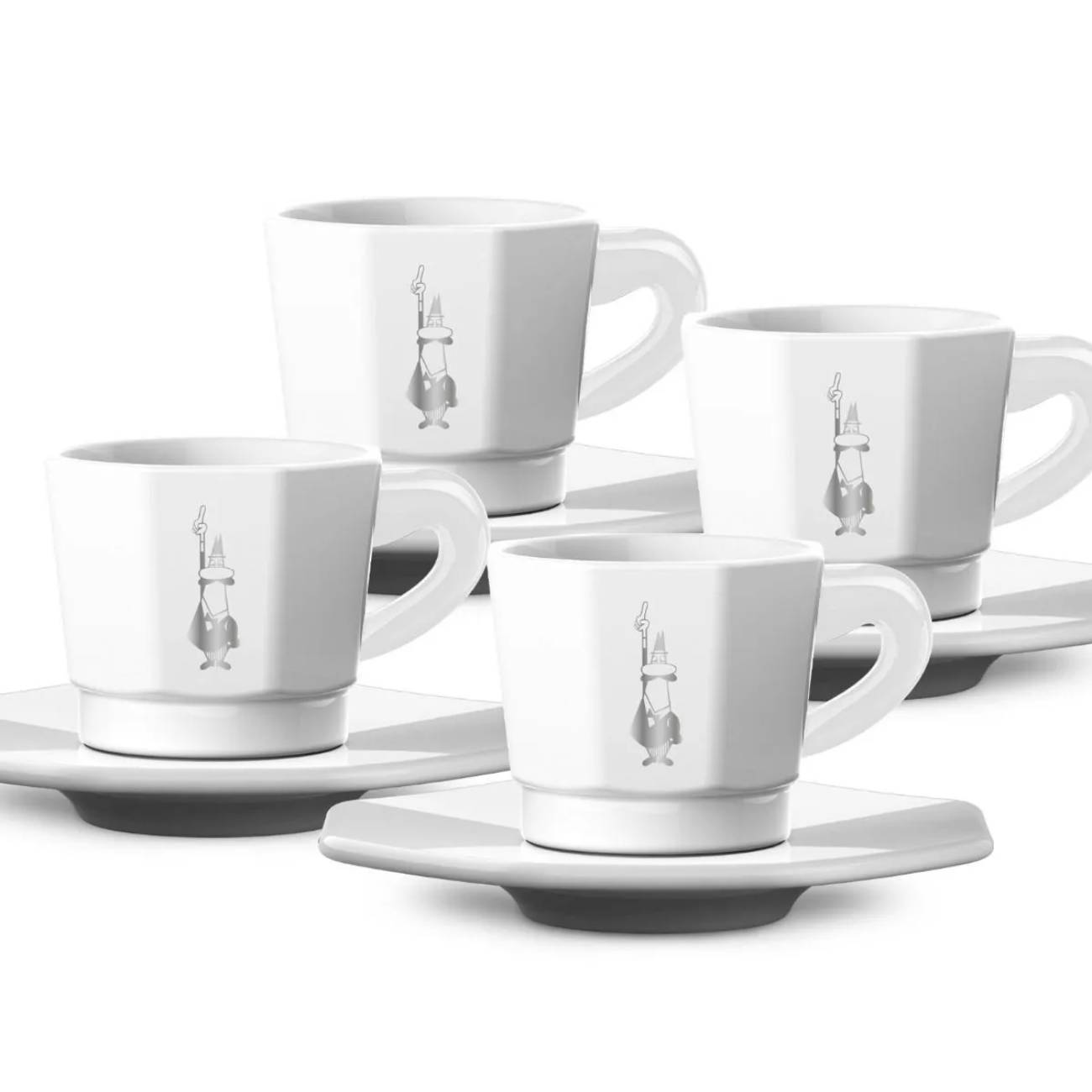 Bialetti Perfetto Moka white сет од 4 еспресо шолјички