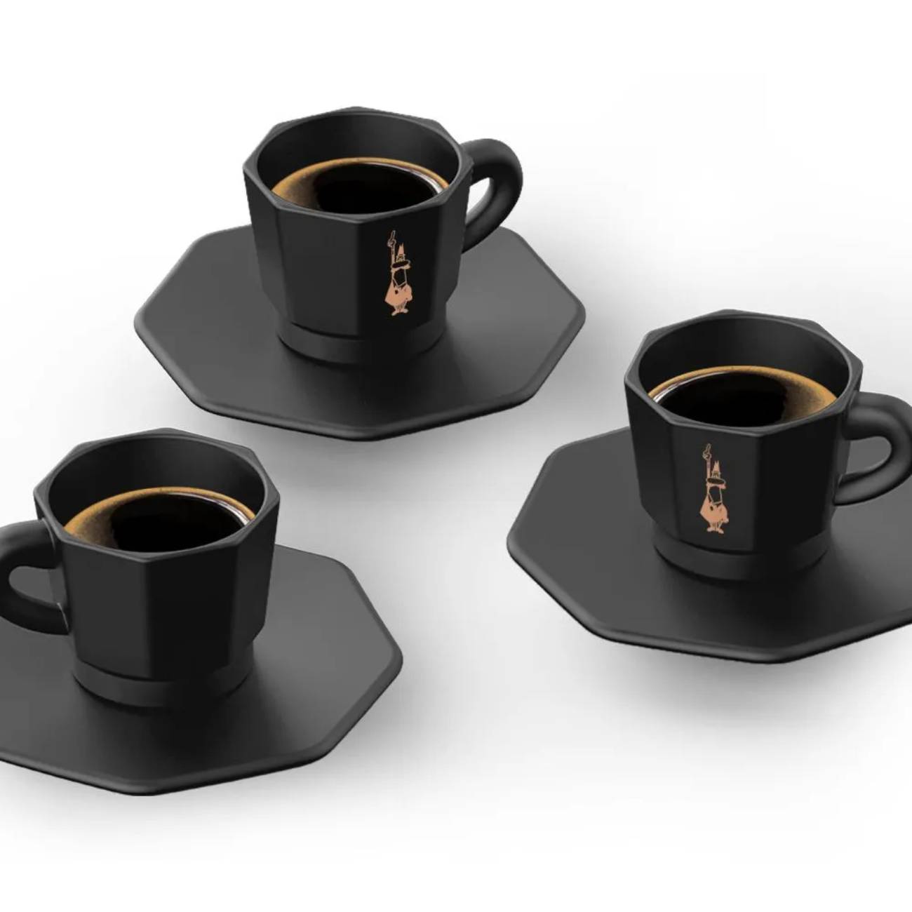 Bialetti Perfetto Moka black сет од 4 еспресо шолјички