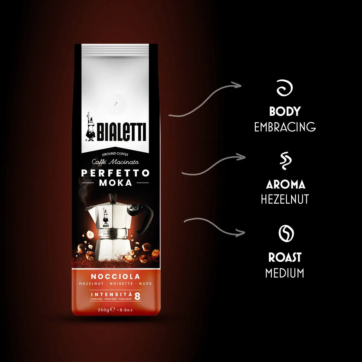 Bialetti Perfetto Moka Nocciola 250g