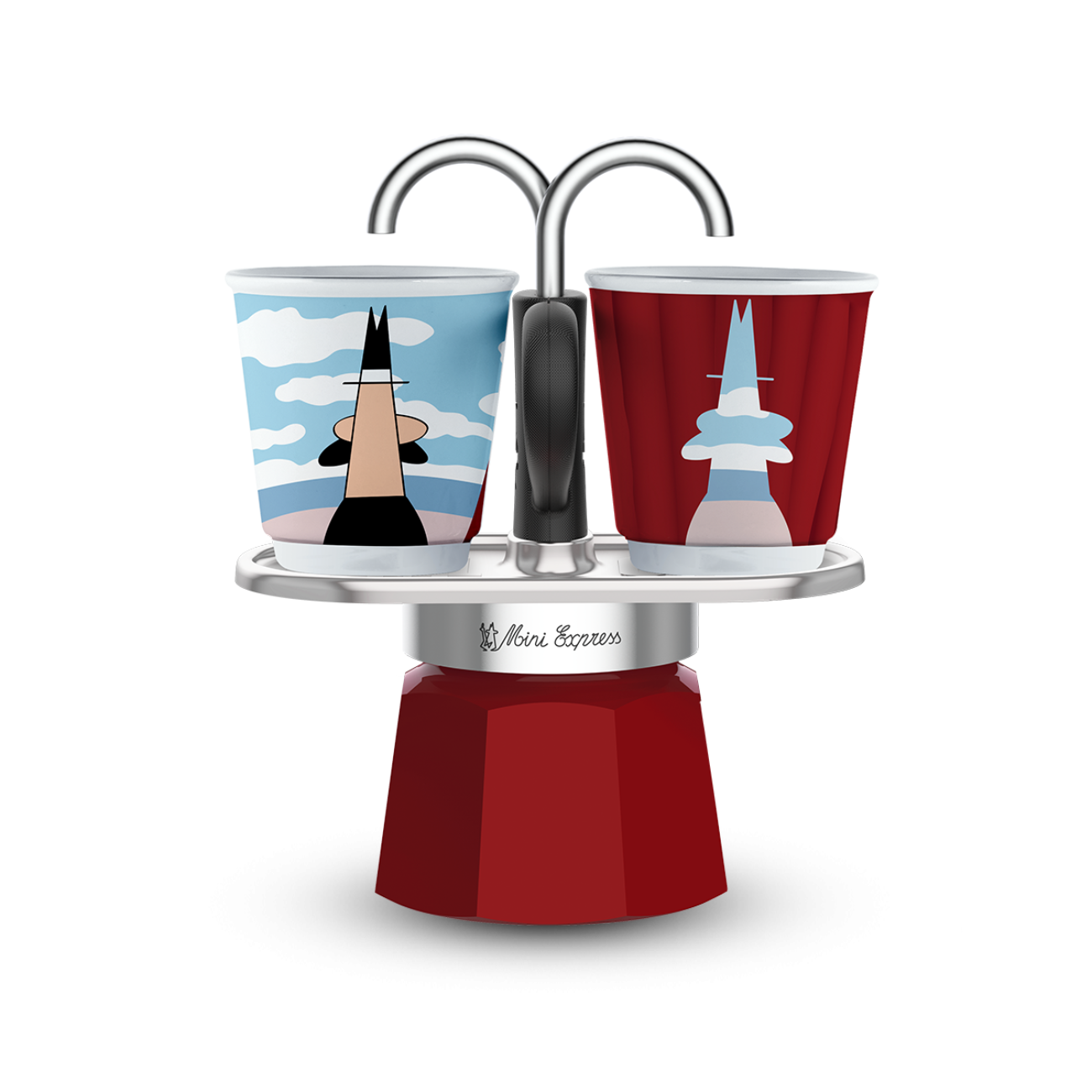 Bialetti Set Mini Express R Magrite + 2 Шолјички