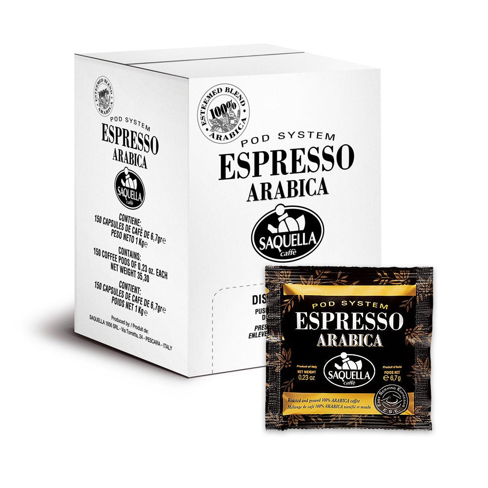 Saquella Espresso 100% Arabica pods ESE karton